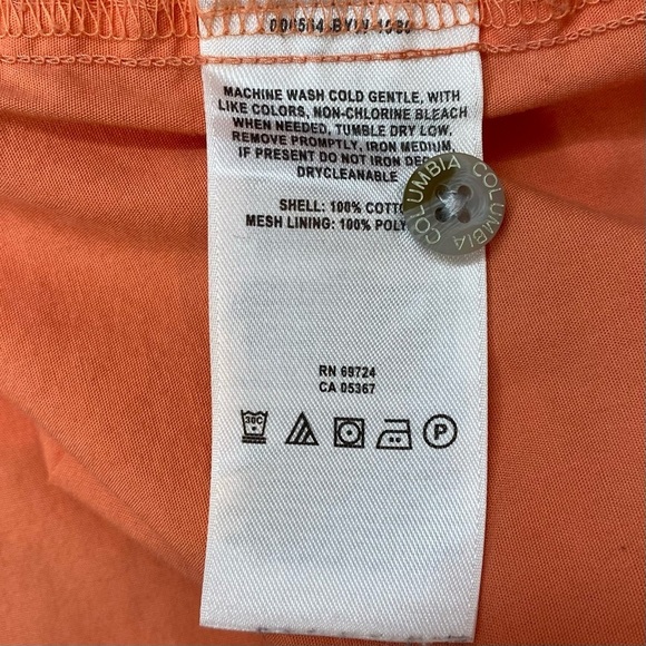 COLUMBIA PFG Big Men's 4XL Melon Orange Fishing Button-Down short sleeve Shirt - Picture 9 of 9